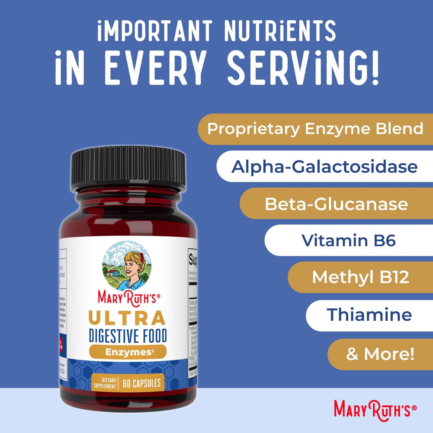 MaryRuth Organics Ultra Digestive Enzymes Capsules | Up to 2 Month Supply | Supplement for Gut Health Support | Digestion & Immune Support - Maple Wellness Supplements