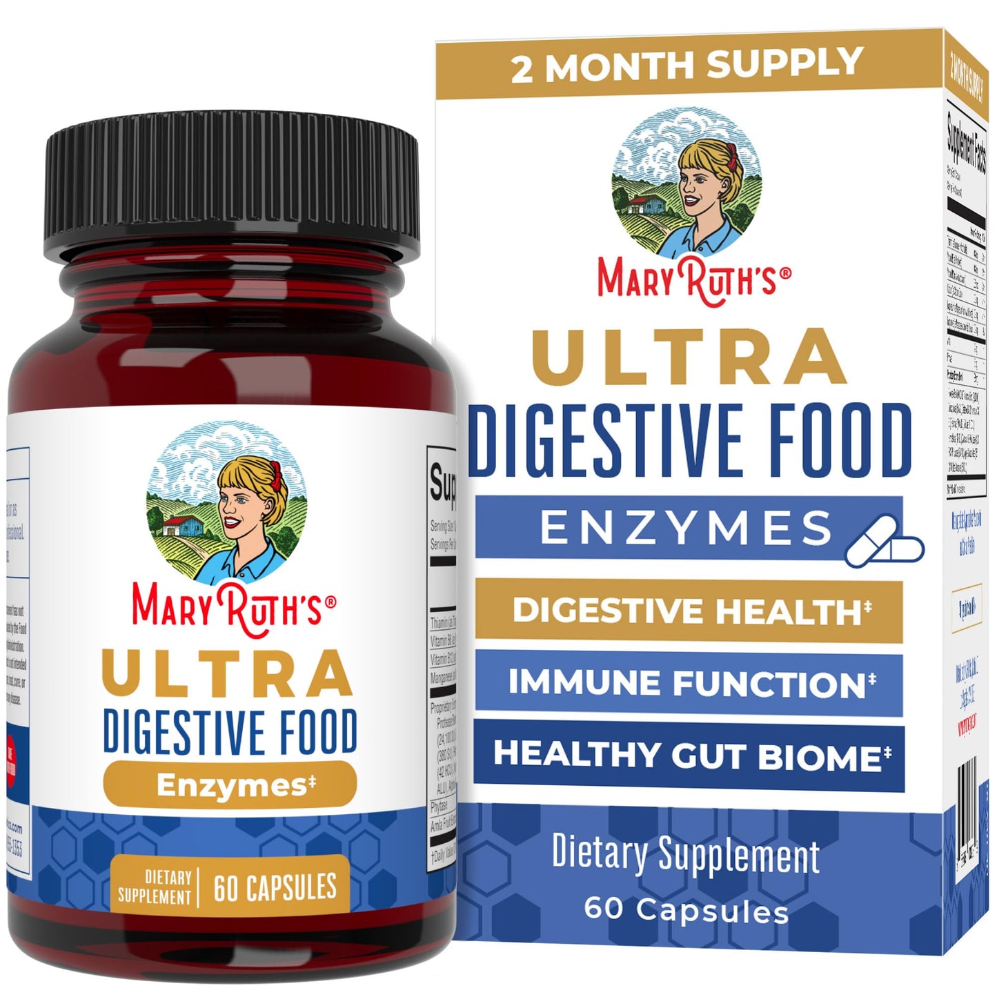 MaryRuth Organics Ultra Digestive Enzymes Capsules | Up to 2 Month Supply | Supplement for Gut Health Support | Digestion & Immune Support - Maple Wellness Supplements