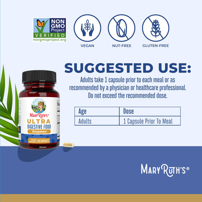 MaryRuth Organics Ultra Digestive Enzymes Capsules | Up to 2 Month Supply | Supplement for Gut Health Support | Digestion & Immune Support - Maple Wellness Supplements