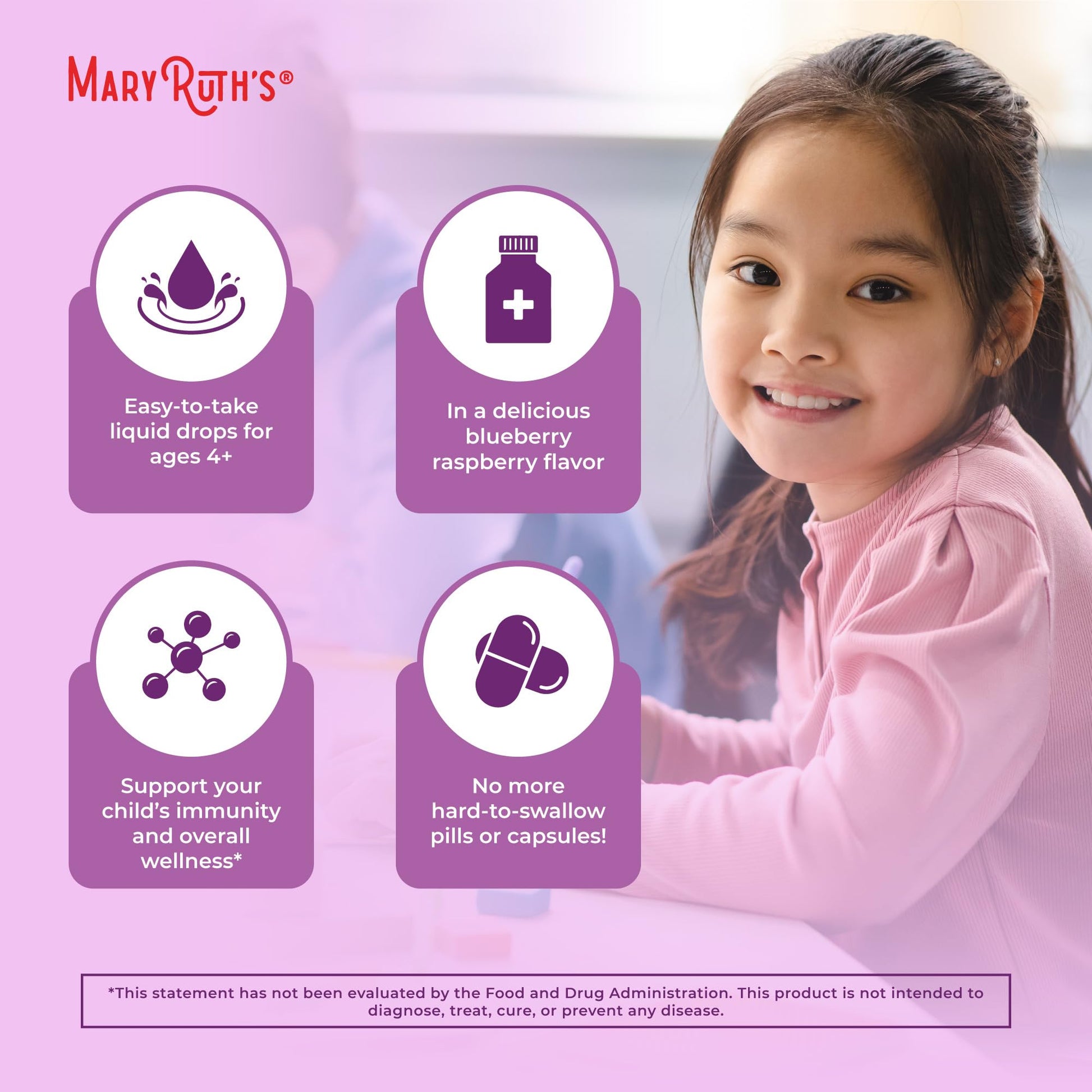 MaryRuth Organics USDA Organic Elderberry Liquid Drops for Kids | Vegan Elderberry Extract Organic Glycerin | Immune Support Supplement | Overall Health | Formulated for Ages 4-13 | 1oz - Maple Wellness Supplements