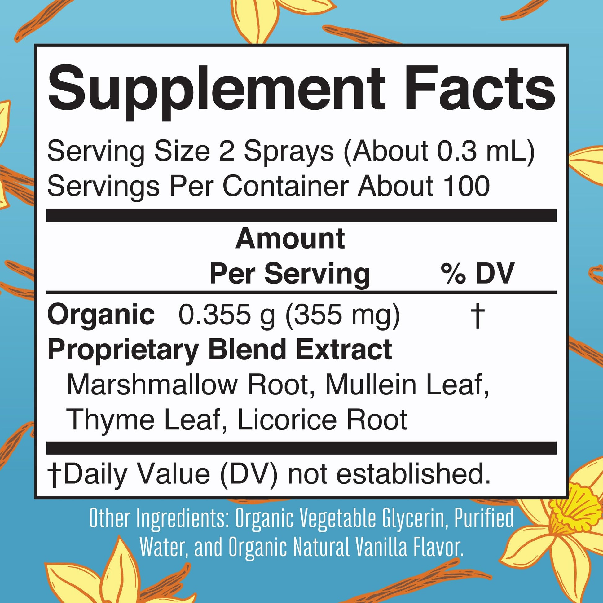 MaryRuth Organics USDA Organic Throat Spray with Mullein Leaf | Marshmallow Root & Licorice Root & Thyme Leaf | Vanilla | 4 Herbal Blend | Non-GMO | Vegan | Gluten Free | 1 Fl Oz | Up to 100 Servings - Maple Wellness Supplements