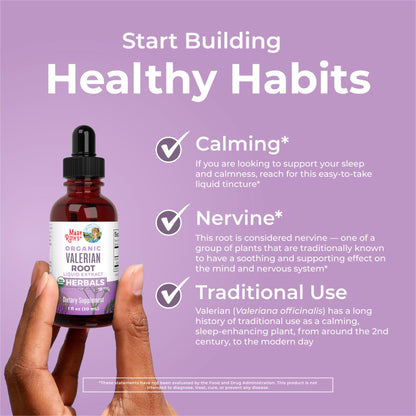 MaryRuth Organics Valerian Root Liquid Drops | 2 Month Supply | Sugar Free | USDA Organic Valerian Root Drops | Support Sleep | Calm and Stress Relief | Vegan | Non-GMO | Gluten Free | 60 Servings - Maple Wellness Supplements