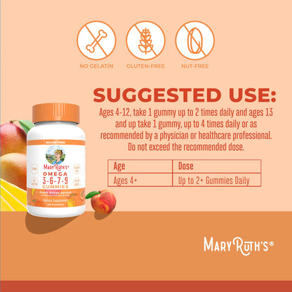 MaryRuth Organics Vegan Omega 3 6 7 9 Gummies | Up to 4 Month Supply | Omega 3 Supplement with Flaxseed Oil | Omega 3 Gummies - Maple Wellness Supplements
