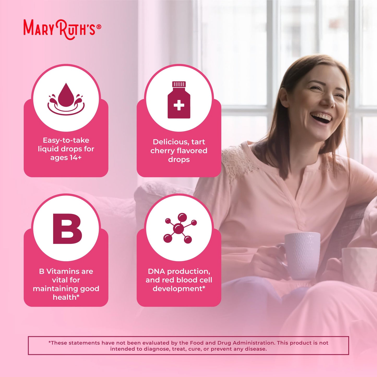 MaryRuth Organics Vitamin B Complex | B Vitamins Complex | Biotin | Vitamin B12 | Niacin | Folate | Metabolic Support Supplement | Vegan | USDA Organic - Maple Wellness Supplements