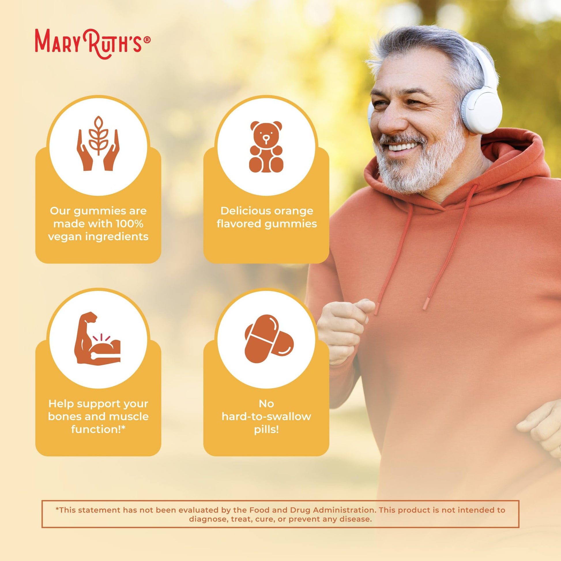 MaryRuth Organics Vitamin D3 Gummies | 2 Month Supply | Adults & Kids Vitamin D Gummy | Immune Support Supplement | VIT D3 1000IU for Bone Health&Muscle Function | Vegan | Non-GMO | Gluten Free | 60 - Maple Wellness Supplements