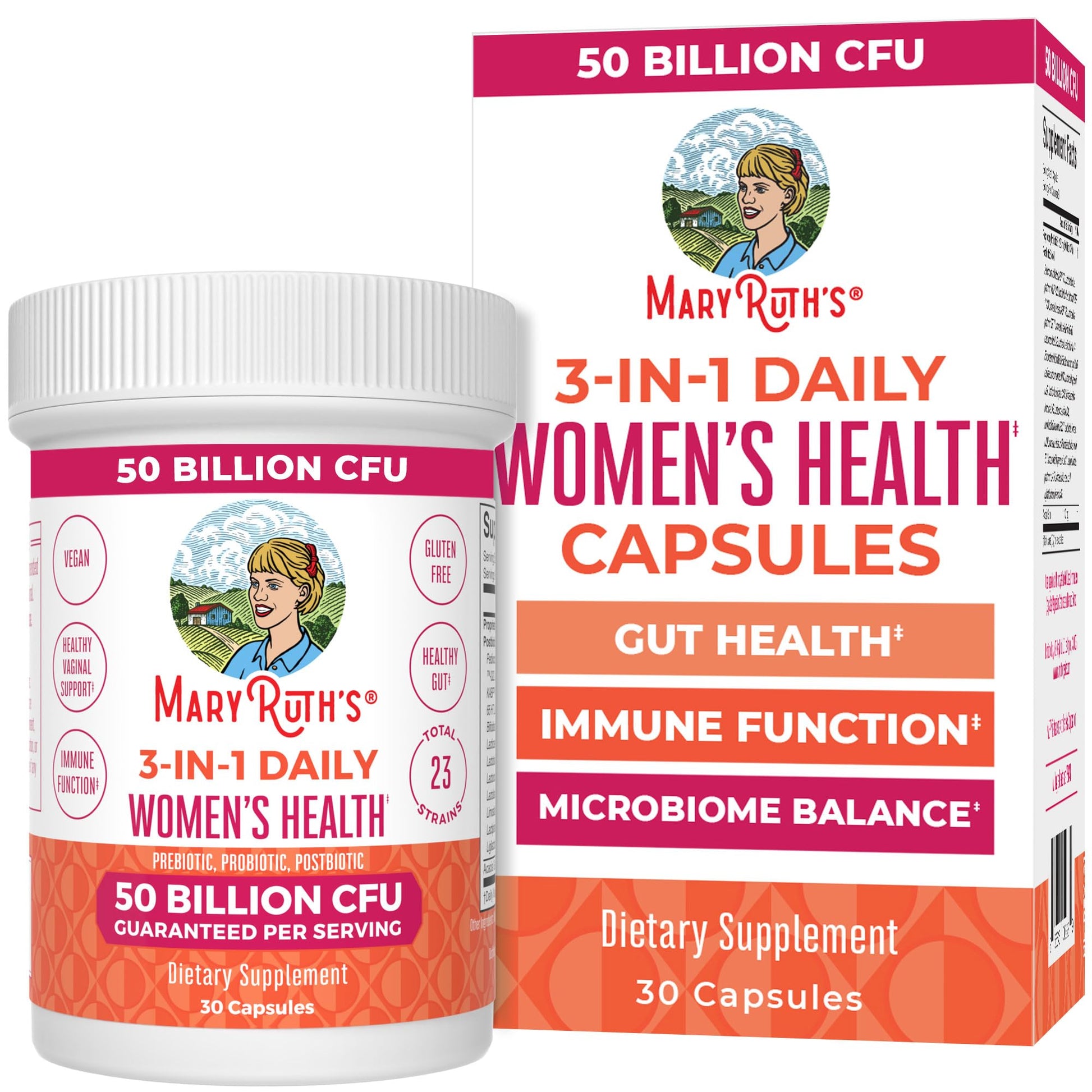 MARYRUTH'S 3-in-1 Daily Health Probiotics for Women | Hormone Support & Gut Health Supplement for Women | Women’s Probiotic - Maple Wellness Supplements