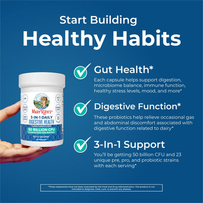 MARYRUTH'S 3-in-1 Probiotics for Digestive Health | Prebiotic & Postbiotic | Gut Health Supplement for Women & Men | 23 Unique Strains - Maple Wellness Supplements