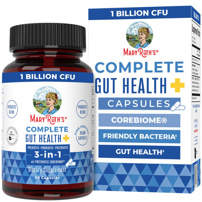 MARYRUTH'S Complete Gut Health+ Capsules | 5 Probiotic Blend | Butyrate | Corebiome® | Vegan Gut Support | Support Gastrointestinal Health & Microbiome - Maple Wellness Supplements