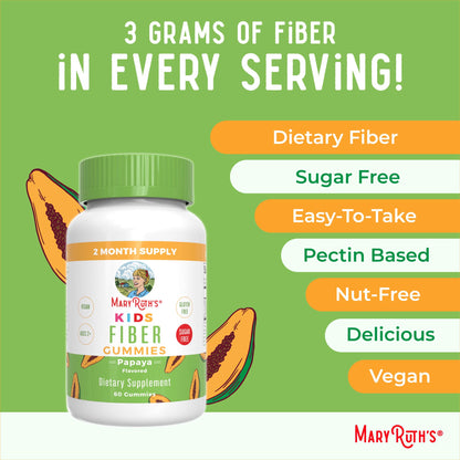 MARYRUTH'S Fiber Gummies for Kids | 2 Month Supply | Sugar Free | Soluble Fiber Supplement | Gut Health & Digestion Support - Maple Wellness Supplements