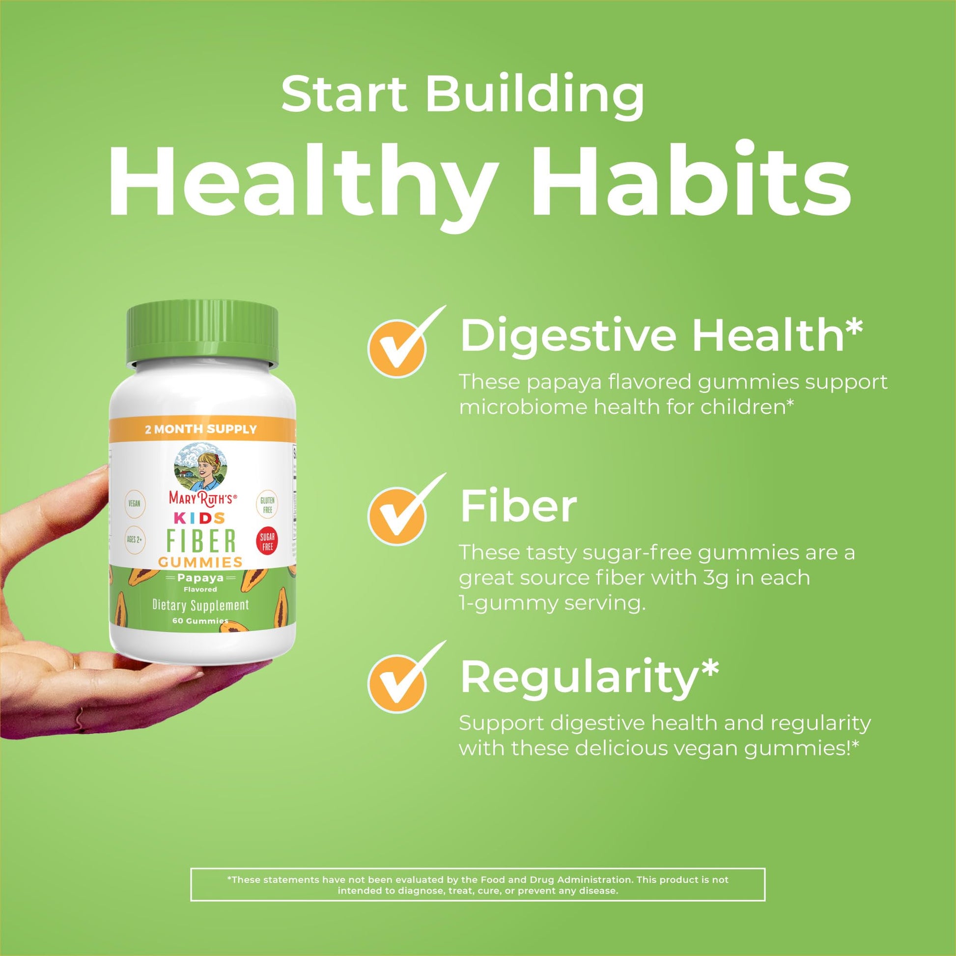 MARYRUTH'S Fiber Gummies for Kids | 2 Month Supply | Sugar Free | Soluble Fiber Supplement | Gut Health & Digestion Support - Maple Wellness Supplements