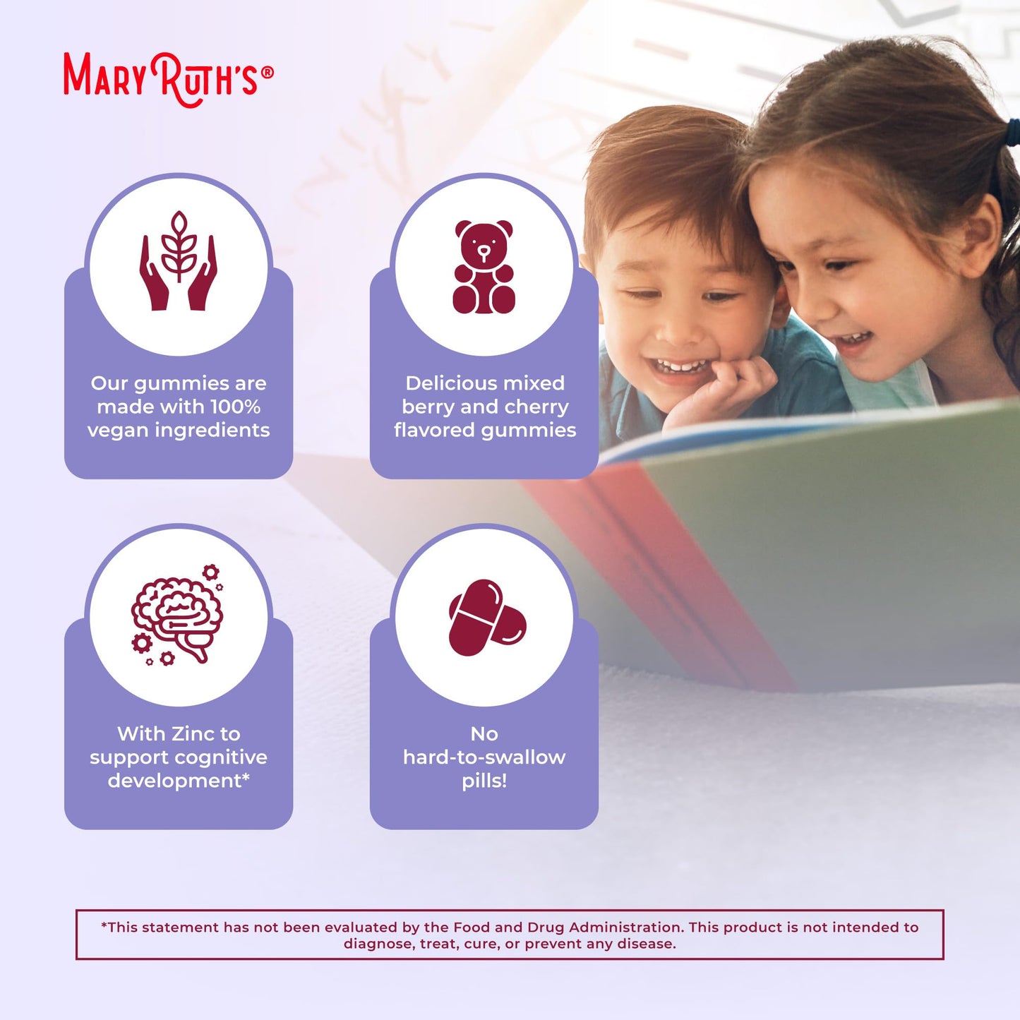 MARYRUTH'S Kids Vitamins | Multi | 1 Month Supply | Multivitamin Gummies for Ages 4+ | Multivitamin for Kids | Vegan | Only 2 Gummies a Day | 60 Count - Maple Wellness Supplements