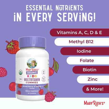 MARYRUTH'S Kids Vitamins | Multi | 1 Month Supply | Multivitamin Gummies for Ages 4+ | Multivitamin for Kids | Vegan | Only 2 Gummies a Day | 60 Count - Maple Wellness Supplements