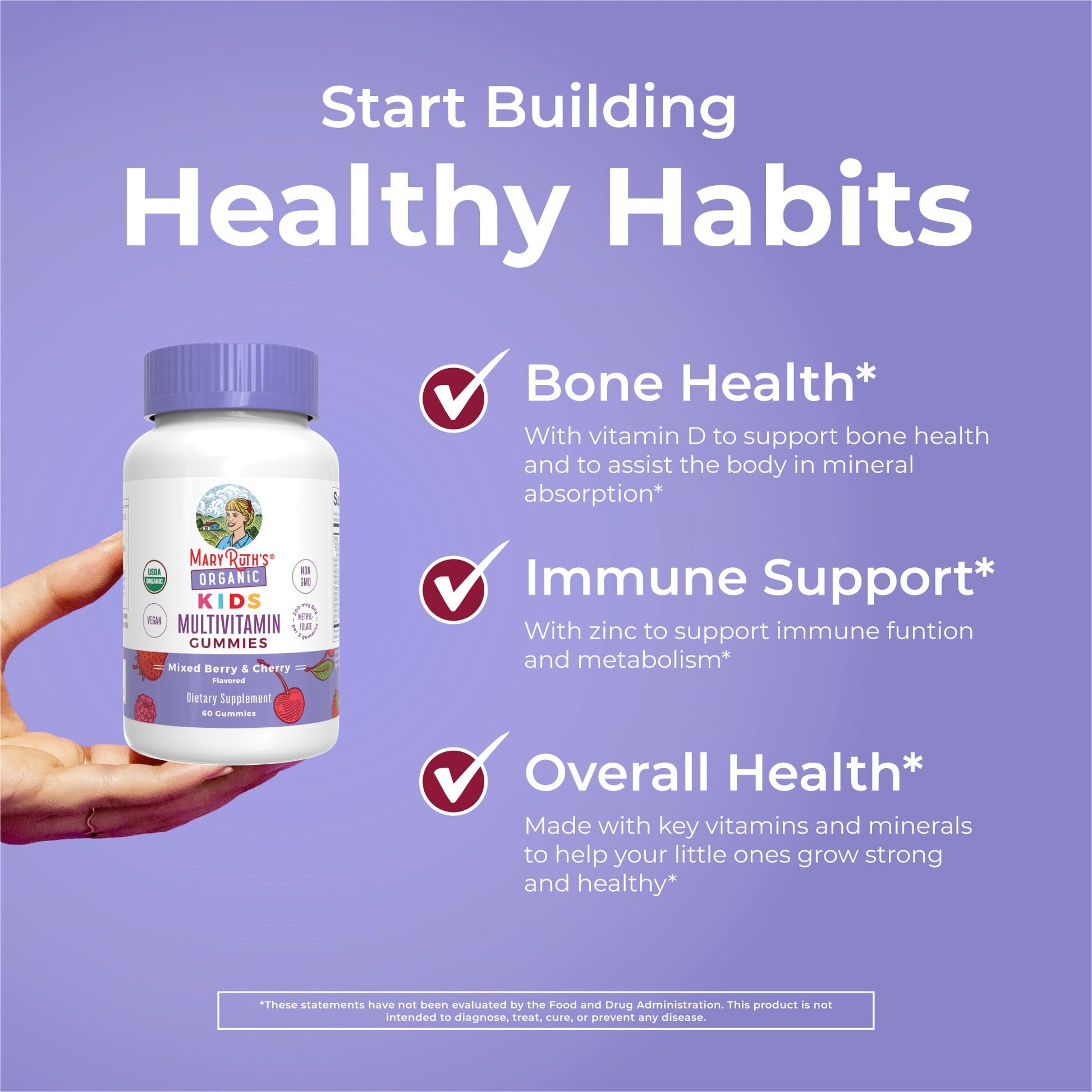 MARYRUTH'S Kids Vitamins | Multi | 1 Month Supply | Multivitamin Gummies for Ages 4+ | Multivitamin for Kids | Vegan | Only 2 Gummies a Day | 60 Count - Maple Wellness Supplements