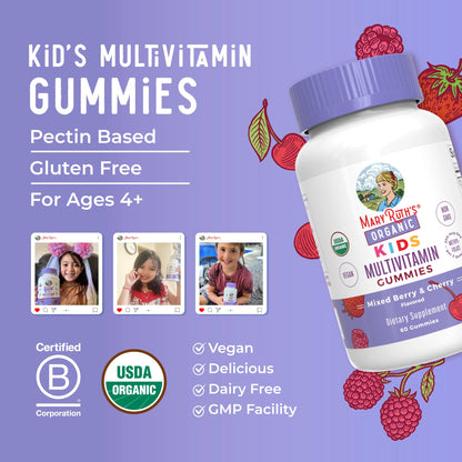 MARYRUTH'S Kids Vitamins | Multi | 1 Month Supply | Multivitamin Gummies for Ages 4+ | Multivitamin for Kids | Vegan | Only 2 Gummies a Day | 60 Count - Maple Wellness Supplements