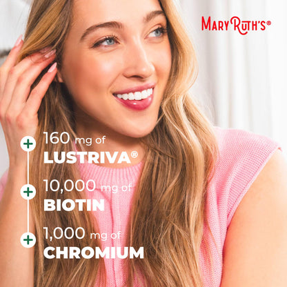 MARYRUTH'S Liquid Multivitamin + Hair Growth | Biotin 10000mcg | Lustriva Hair Growth Supplement | Clinically Tested in Women for Thicker Hair - Maple Wellness Supplements
