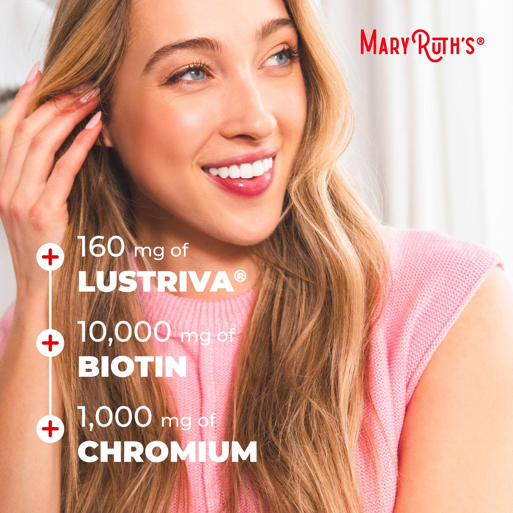 MARYRUTH'S Liquid Multivitamin+Hair Growth | Biotin 10000mcg | Lustriva Hair Growth Supplement | Clinically Tested in Women for Thicker Hair&Facial Wrinkle - Maple Wellness Supplements