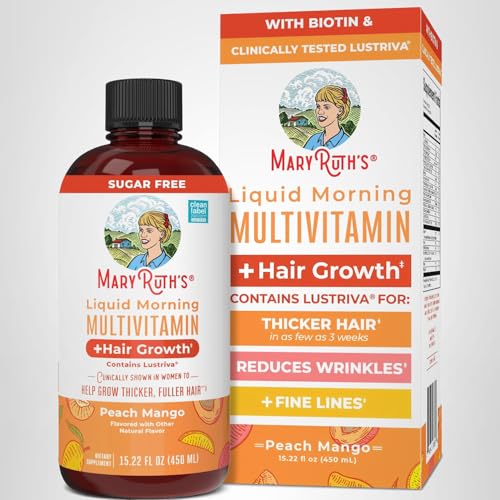 MARYRUTH'S Liquid Multivitamin+Hair Growth | Biotin 10000mcg | Lustriva Hair Growth Supplement | Clinically Tested in Women for Thicker Hair&Facial Wrinkle - Maple Wellness Supplements