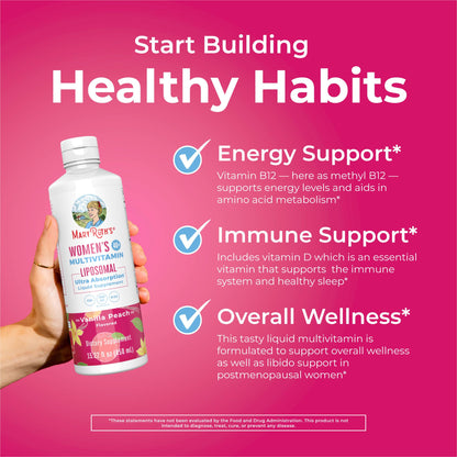 MaryRuth’s Multivitamin Liposomal for Women 40+ | Womens Multivitamin Liposomal | Immune Support Supplement | Menopause Supplement | Methylated Multivitamin | Vegan | Sugar Free | Non-GMO |15.22 Fl Oz - Maple Wellness Supplements