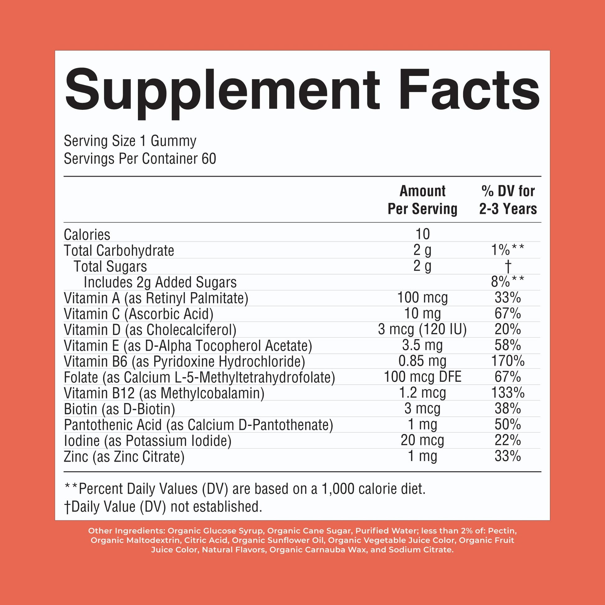 MARYRUTH'S Organic Toddler Multivitamin Gummies | Ages 4+ | Vitamin A, C, D, E, B6, B12, Biotin, Iodine, Zinc | Immunity | Bone & Teeth Health - Maple Wellness Supplements