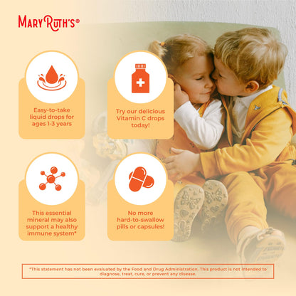 MARYRUTH'S Organic Toddler Vitamin C Drops for Immunity | Ages 1-3 Years | 15 mg Per Serving | Vitamin C for Immune Support & Overall Health | Vegan | Sugar Free - Maple Wellness Supplements