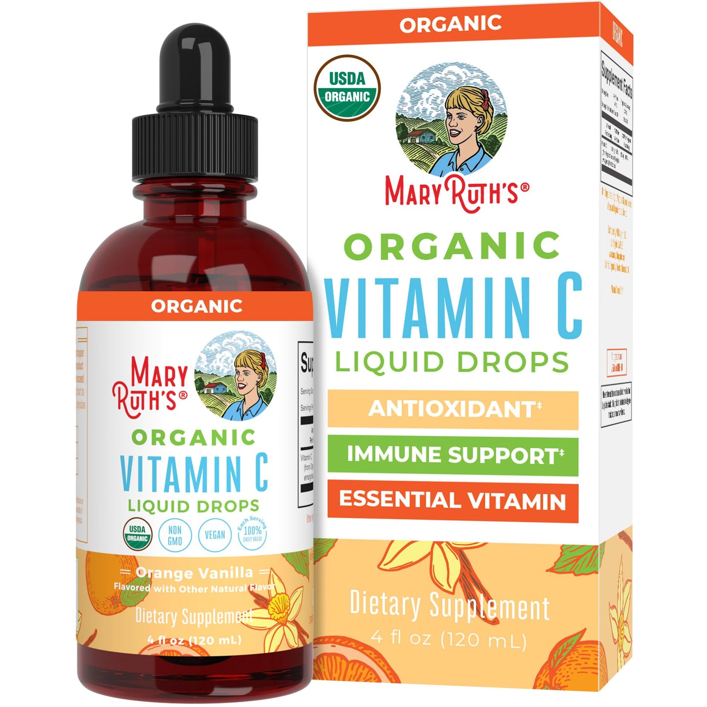 MARYRUTH'S Organic Vitamin C Supplement | Liquid Vitamin C Liquid Drops for Adults & Kids | Immune Support Supplement for Overall Health - Maple Wellness Supplements