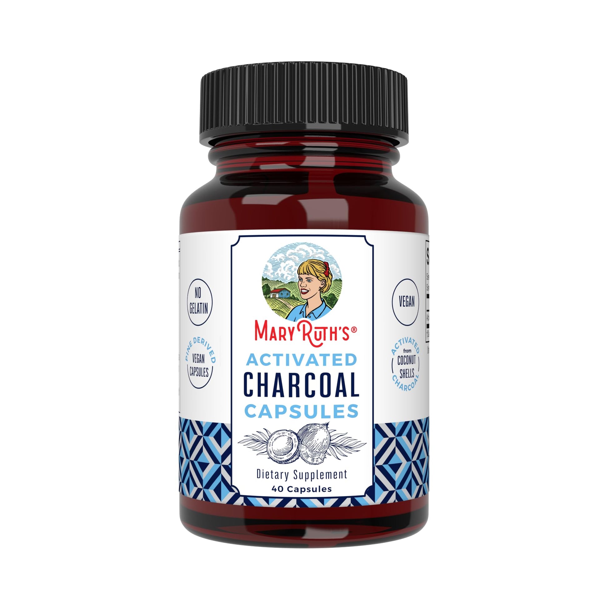 MARYRUTH'S Organics Activated Charcoal Capsules | Substance Adsorption | Derived from Coconut Shells | Vegan Capsules from Pine Trees - Maple Wellness Supplements