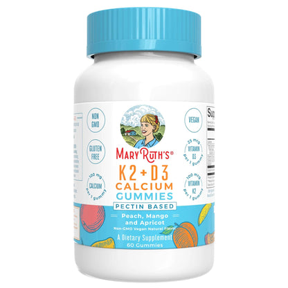 MARYRUTH'S Organics Calcium with Vitamin D & Vitamin K2, 2 Month Supply, Calcium Supplement Supports Bone Health & Joint Support, with Vitamins D3 K2 Gummies - Maple Wellness Supplements