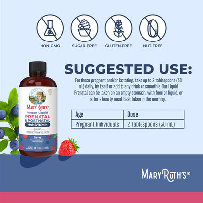 MARYRUTH'S Postnatal & Prenatal Vitamins for Women | Sugar Free | Womens Multivitamin for Pre-Conception, Pregnancy & Nursing | Ginger - Maple Wellness Supplements