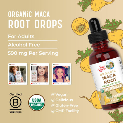 MARYRUTH'S USDA Organic Maca Root Liquid Drops | Vegan | Non-GMO | Gluten Free | Alcohol Free | 1 Fl Oz - Maple Wellness Supplements