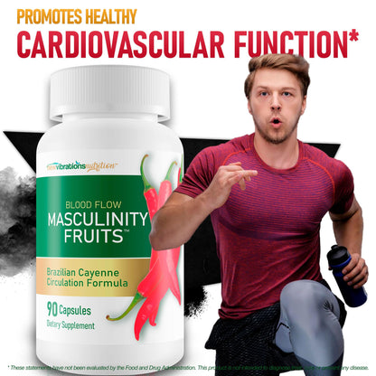 Masculinity Fruits for Bloodflow - Our Best Brazilian Blood Circulation Supplements for Men - Boost Blood Flow Circulation Supplement - Cayenne Pepper Pills Gingko Biloba Blood Flow Vitamins for Men - Maple Wellness Supplements