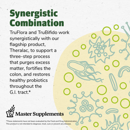 Master Supplements 30-Day Probiotic Gut Reset - Includes Theralac (30 ct.), TruBifido (30 ct.) & TruFlora (30 ct.) - Supports Optimal Gut Health - Gluten Free - Maple Wellness Supplements