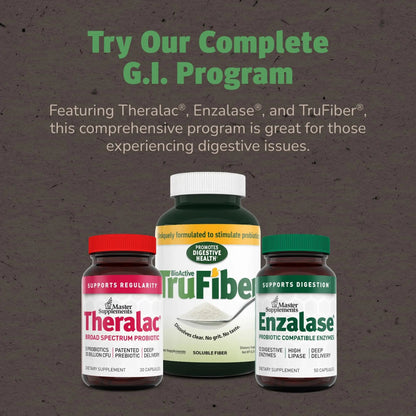Master Supplements Theralac - 30 Capsules, Pack of 3 - Multi-Strain Probiotic for Optimal Gut Health + Gas & Bloating Relief - Gluten Free - 90 Servings - Maple Wellness Supplements