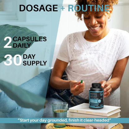 mastermedi Cortisol Supplements for Women and Men Support with Magnesium, Ashwagandha, Lion’s Mane & GABA – Adaptogenic Stress Relief & Mood Support – Non-GMO, No Fillers, Gluten-Free - Maple Wellness Supplements