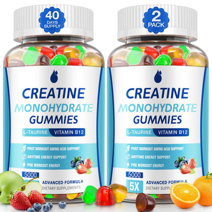 MaxHemp Creatine Gummies for Men & Women - Creatine Monohydrate Gummies 5g, Muscle Builder, Energy Boost & Pre-Workout Supplement, - Maple Wellness Supplements