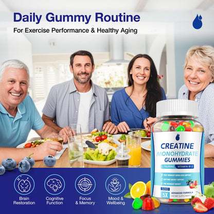 MaxHemp Creatine Gummies for Men & Women - Creatine Monohydrate Gummies 5g, Muscle Builder, Energy Boost & Pre-Workout Supplement, - Maple Wellness Supplements