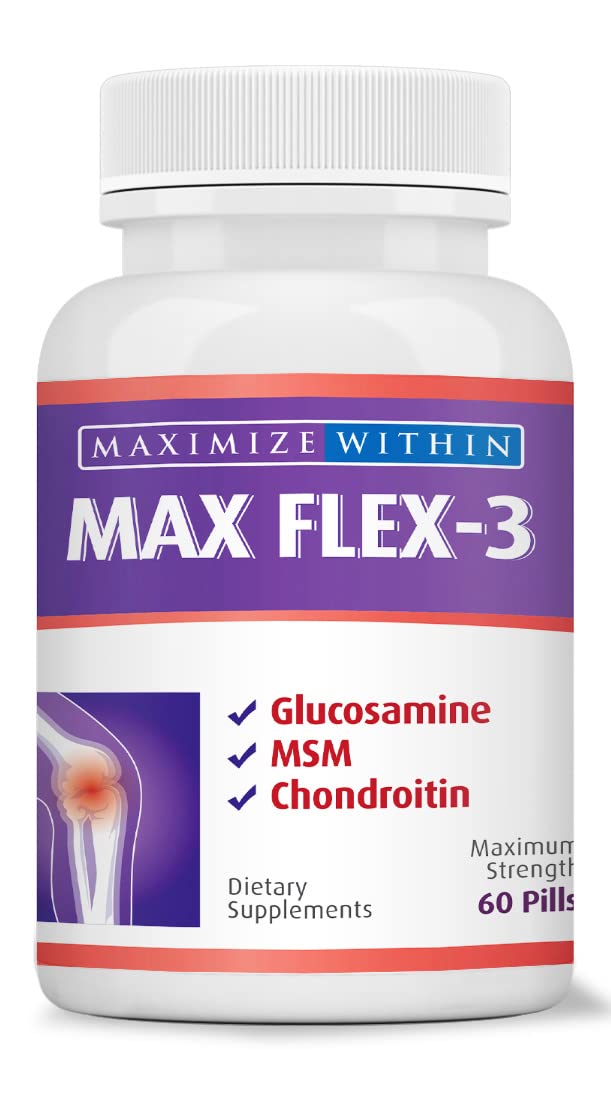 Maximum Slim Max Flex-3 Pain Relief Formula with Green Lipped Mussel - 60 Count - Maple Wellness Supplements