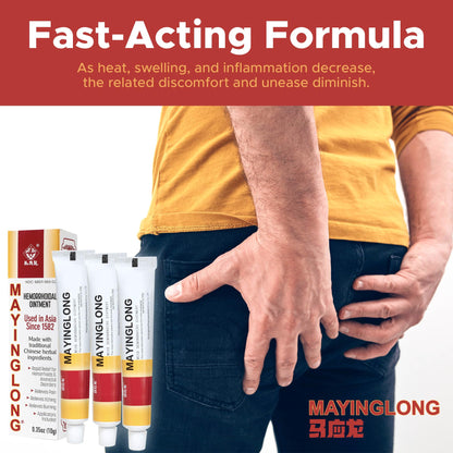 Mayinglong Musk Hemorrhoidal Ointment, Helps Relieve Itching, Burning, or Discomfort Fast (3 Pack) - Maple Wellness Supplements
