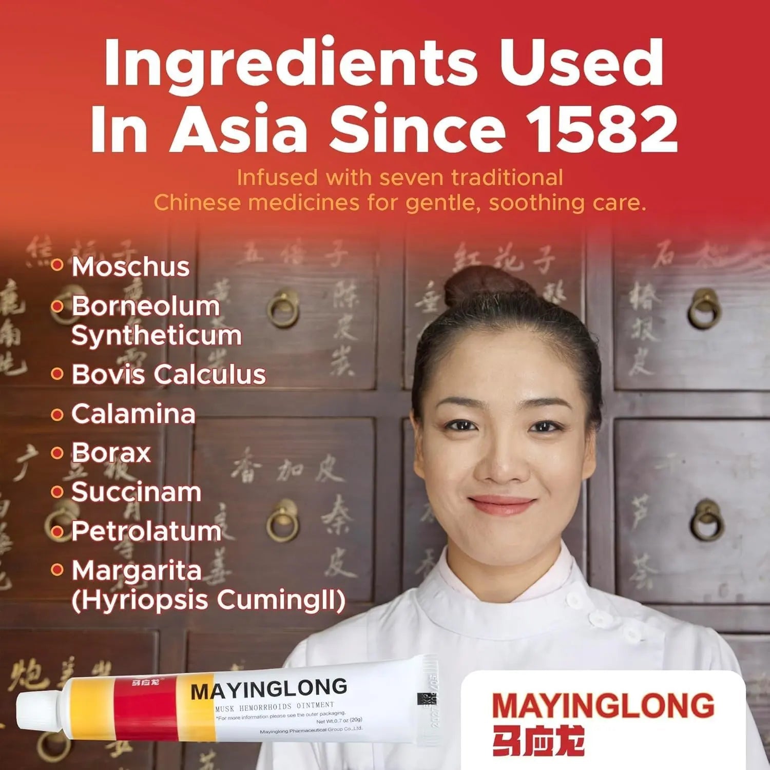 Mayinglong Musk Hemorrhoids Ointment - (20 Grams) Maximum Strength Formula for Hemorrhoidal Fast Relief, Soothes Itching, Burning & Discomfort - Fast-Acting Relief (0.71 oz Tube) - Maple Wellness Supplements