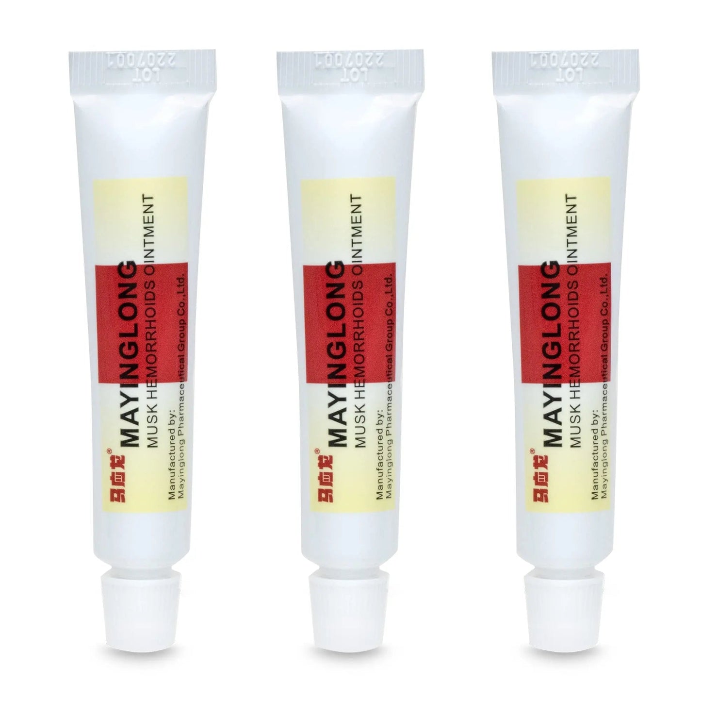 Mayinglong Musk Hemorrhoids Ointment (3 x 10g Tubes), 30g - Maximum Strength Formula for Hemorrhoidal Fast Relief, Soothes Itching, Burning & Discomfort - Fast-Acting Treatment to Shrink Swelling - Maple Wellness Supplements