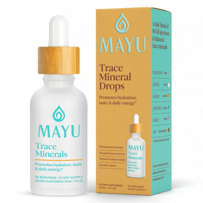MAYU Trace Mineral Drops - 1 Bottle - 80+ Full-Spectrum Ionic Minerals for Water - Great-Tasting Mineral Supplement for Hydration - Magnesium, Potassium & Zinc - No Additives - 30 Servings - Maple Wellness Supplements