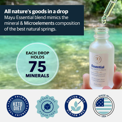MAYU Trace Mineral Drops - 3 Bottles - 80+ Full-Spectrum Ionic Minerals for Water - Great-Tasting Mineral Supplement for Hydration - Magnesium, Potassium & Zinc - No Additives - 90 Servings - Maple Wellness Supplements