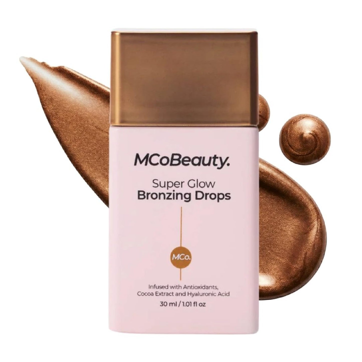 MCoBeauty - Super Glow Bronzing Drops - Effortless Face Tan with Shimmer Formula - Face Care, Bronze Drops - Contains Hyaluronic Acid, White Tea Extract, Cocoa Extract and More - Maple Wellness Supplements