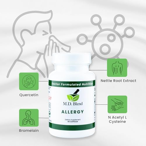 M.D. Blend Nature’s Biotic & Allergy Expert Bundle for Immune Support, Seasonal Allergy Relief, Respiratory Wellness, Quercetin and Bromelain, NAC Nettle Root Vitamins & Minerals Plant-Based Capsules - Maple Wellness Supplements