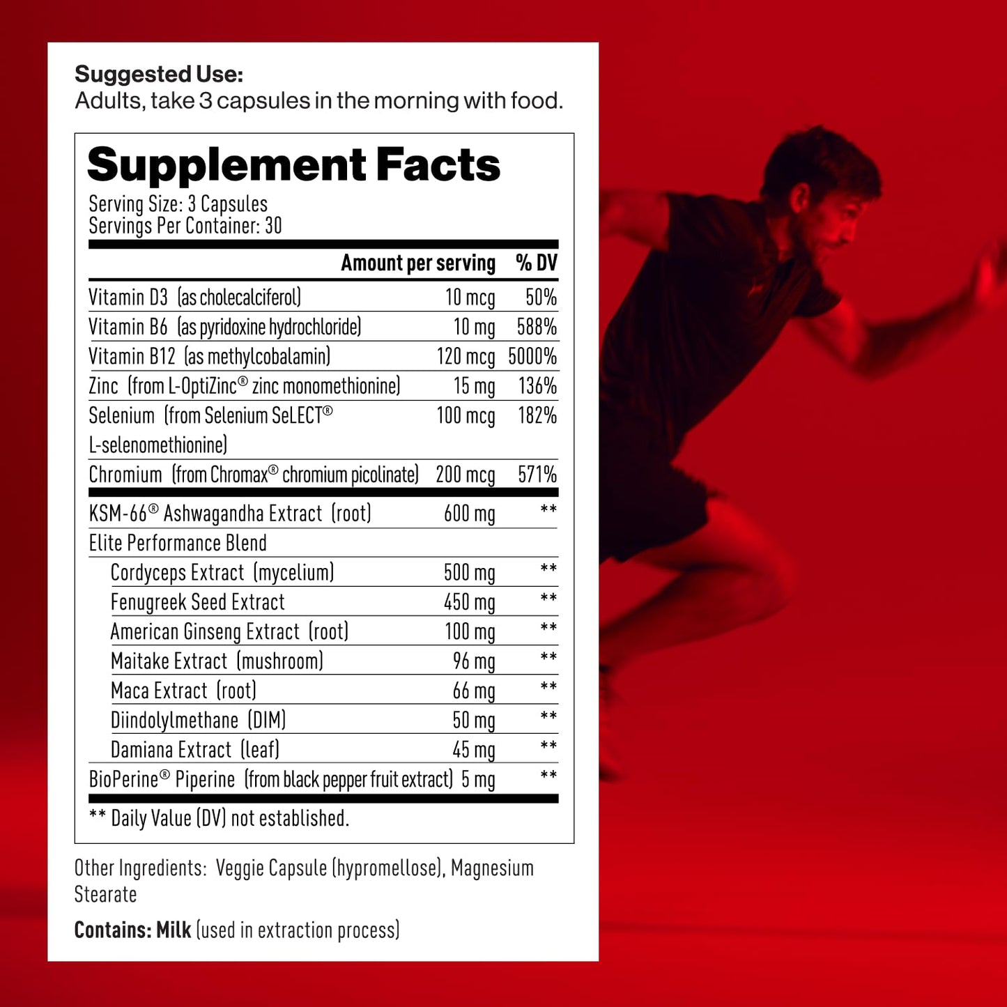 Mdrive Elite Multi - Natural Energy, Strength, Stress Relief, Lean Muscle, Immune Health Support from Zinc, Selenium, Manganese & Vitamin D, Enzymes for Digestive Support - Maple Wellness Supplements