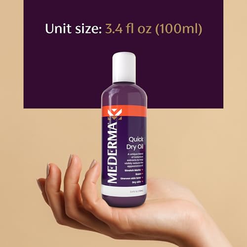 Mederma Quick Dry Oil, Scar and Stretch Mark Treatment, Helps to Improve the Appearance with Natural Botanical Extracts, Paraben Free, Fast-Absorbing, 3.4oz (100ml) - Maple Wellness Supplements