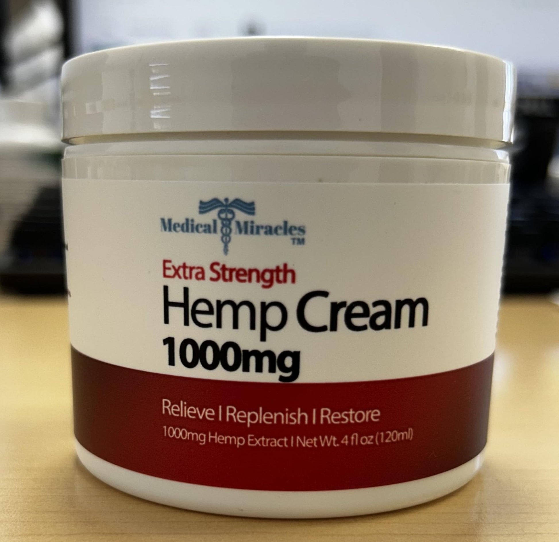 Medical Miracles Hemp Cream - Ideal for Hips, Joints, Neck, Back, Elbows, Fingers, Hands, and Knees (1000mg) Now NEW 4OZ Size - Maple Wellness Supplements