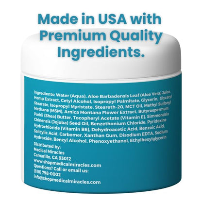 Medical Miracles Neuropathy Cream 2X Strength | Nerve Therapy Max Potency Relief for Feet, Hands, Legs, Toes - Arnica, Vitamin B6, Aloe Vera, MSM - Crafted for Exceptional Relief 4oz - Maple Wellness Supplements