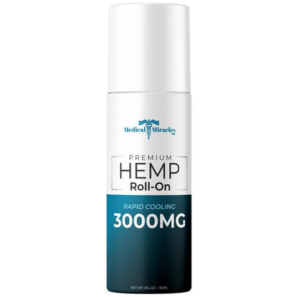 Medical Miracles New Hemp Oil Roll On - Ideal for Muscles, Hips, Joints, Neck, Back, Elbows, Fingers, Hands, and Knees (3000mg Roll-On) - Maple Wellness Supplements