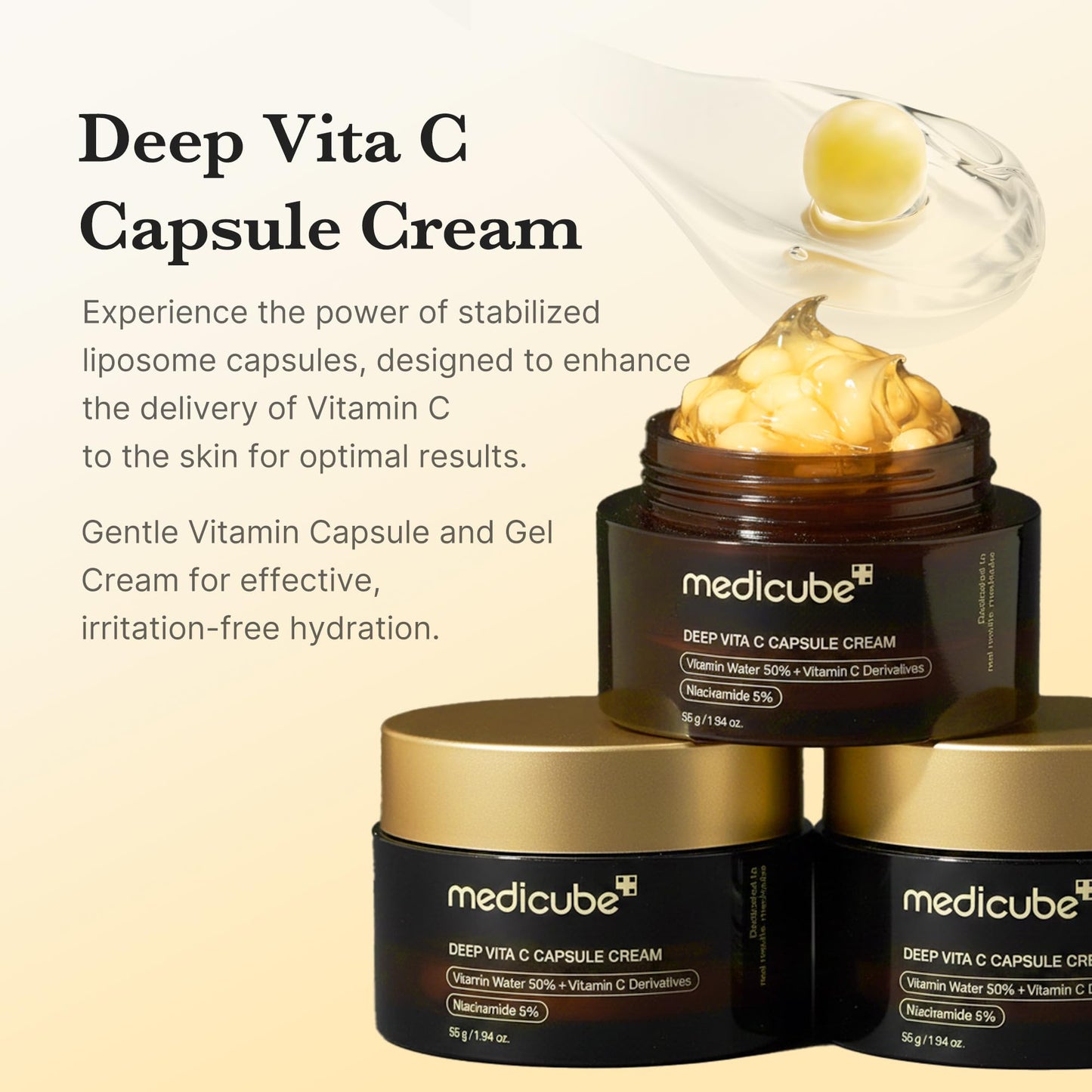 medicube Capsule Cream with Deep Vitamin C | Liposome Vitamin C Golden Capsule - Maple Wellness Supplements