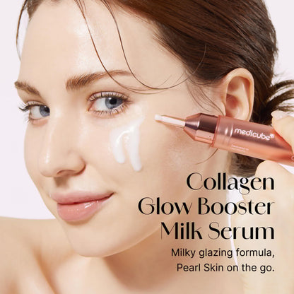 Medicube Collagen Glow Booster Milk Serum - Twist & Click - Radiance & Hydration with Niacinamide, Milk Protein Extract, Hydrolyzed Collagen - Maple Wellness Supplements